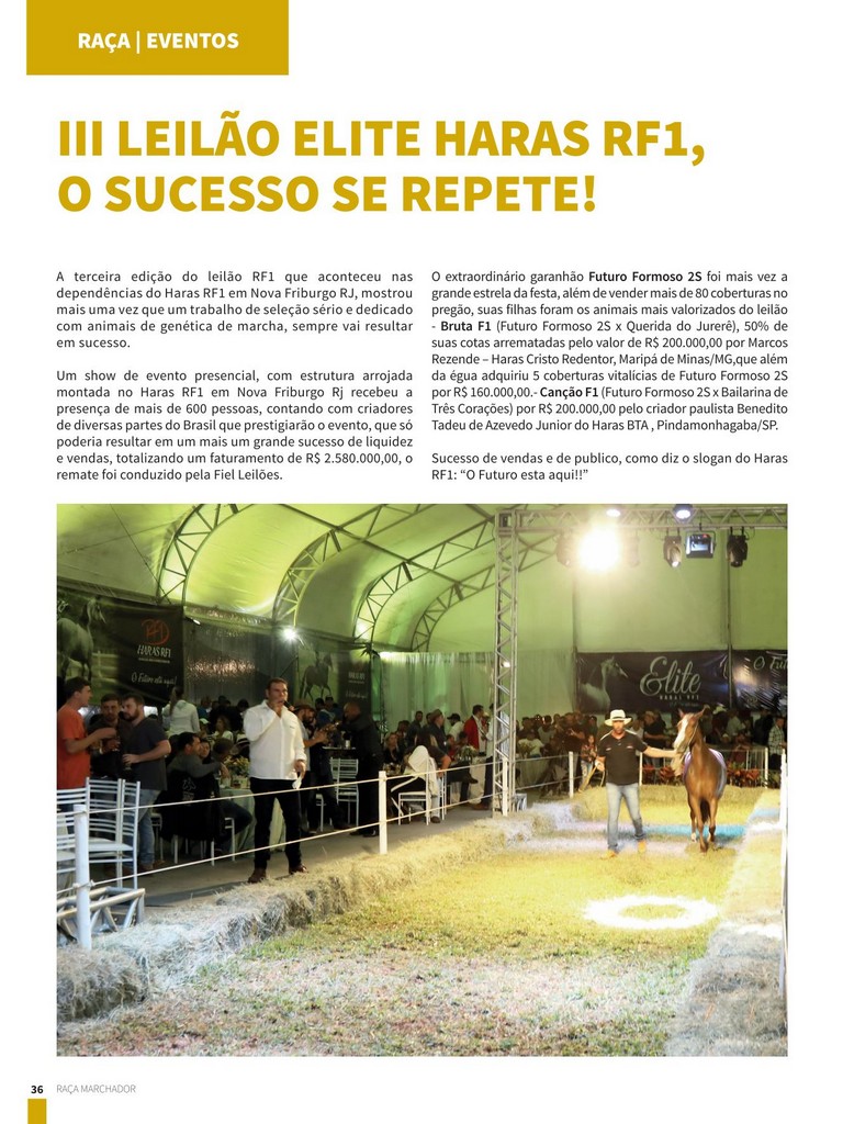 III LEILÃO ELITE HARAS RF1, O SUCESSO SE REPETE!