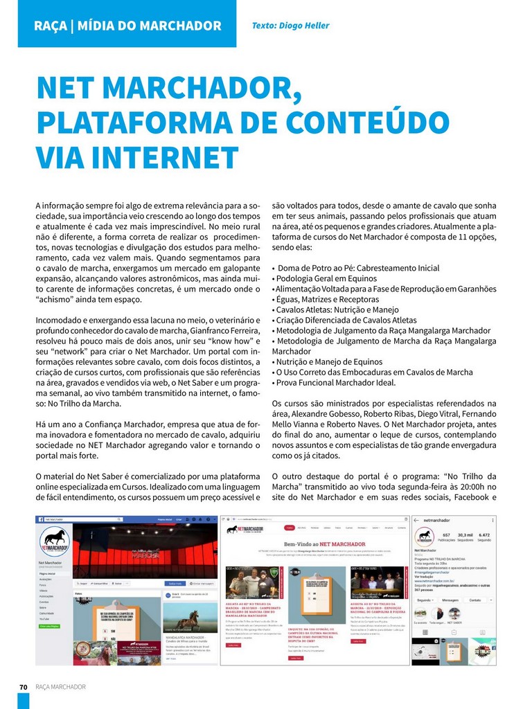 NET MARCHADOR, plataforma de conteúdo via internet.