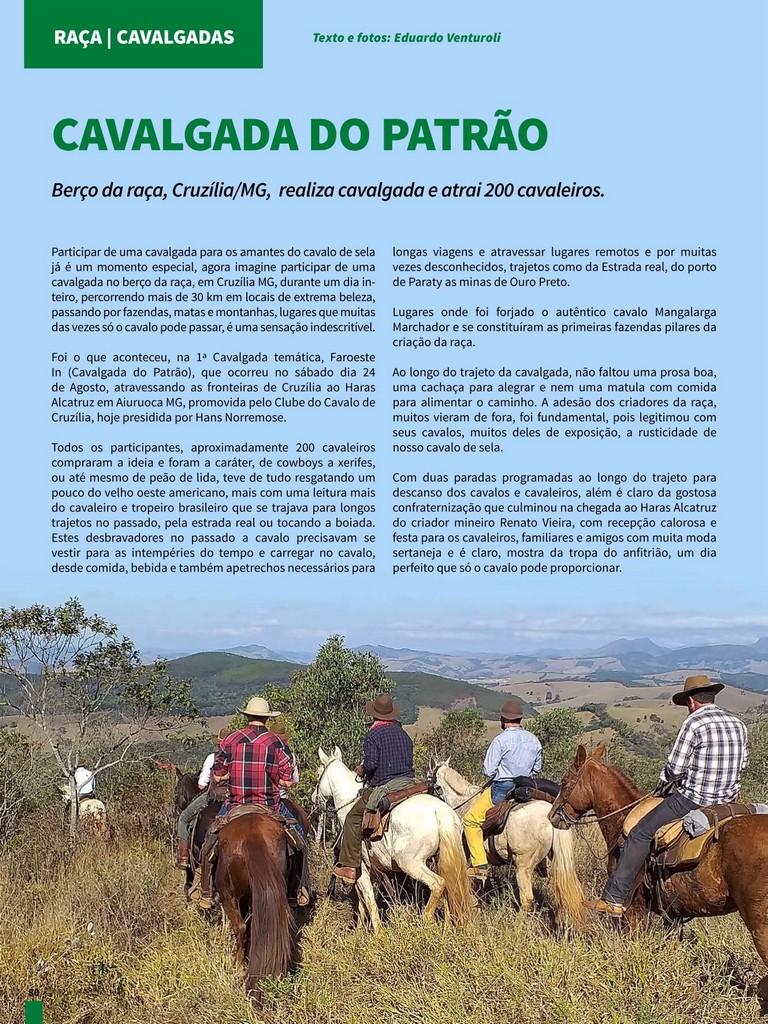 CAVALGADA DO PATRÃO-Berço da raça realiza Cavalgada do Patrão e atrai 200 cavaleiros a Cruzília